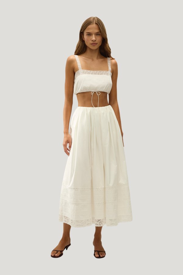 Lyon Midi Skirt Ixora Lace — model front