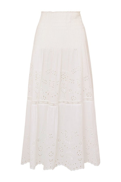 Mallow Cotton Bandana Eyelet Midi Skirt — packshot