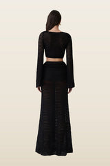 Mania Crochet Long Sleeve Cropped Top — carry 4
