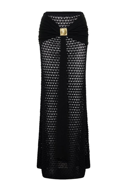 Mania Crochet Maxi Skirt With Hardware — packshot
