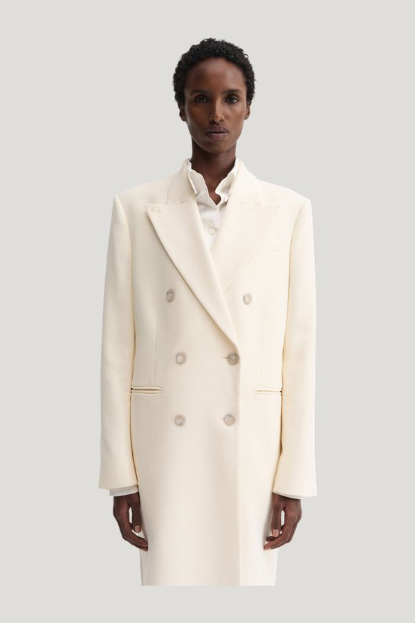 Margot Long Tailored Blazer, vanilla — carry 3