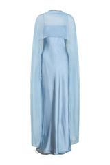 Martinne Chiffon Cape Maxi Dress - Arctic — packshot