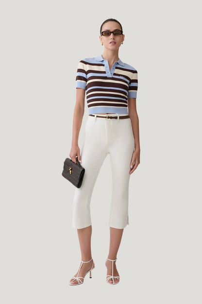 Mary Denim Capris — model front