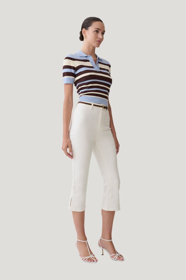 Mary Denim Capris — model side