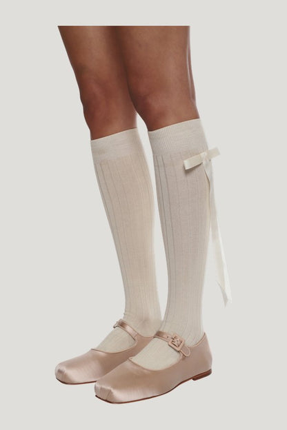 Mary Jane Pointe In Ballet Satin — model side