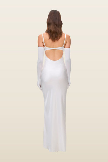 Maxi Beaded Waterlily dress — model back