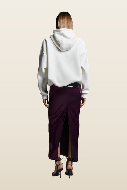 Maxi Maxi skirt in Plum Patent — model back