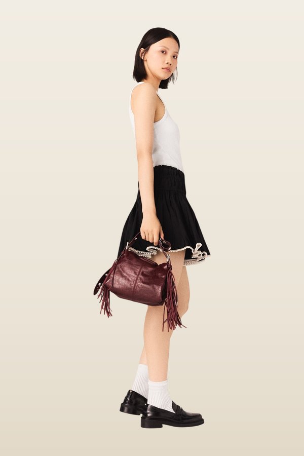 Miss M mini cracked leather bag — model back
