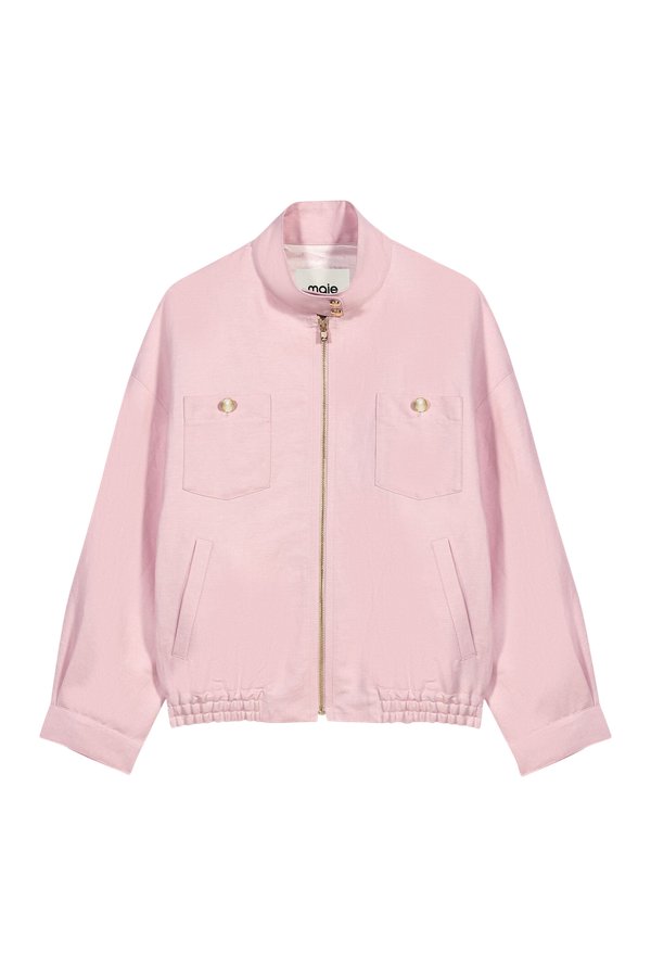 Linen blend bomber jacket — packshot