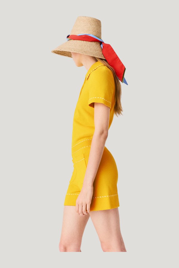 Knit playsuit with polo collar — carry 3