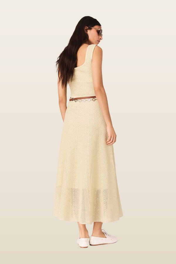 Rhinestone knit maxi dress — model back