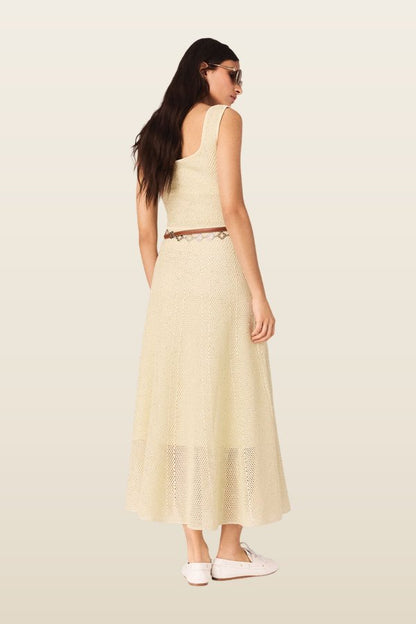 Rhinestone knit maxi dress — model back