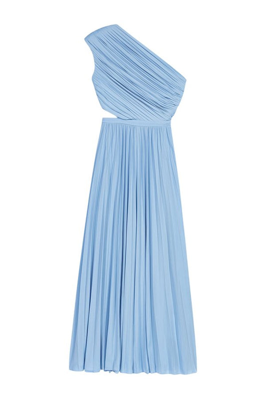 Asymmetrical pleated maxi dress — packshot