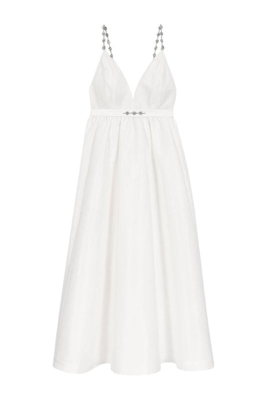 Jewelled taffeta maxi dress — packshot