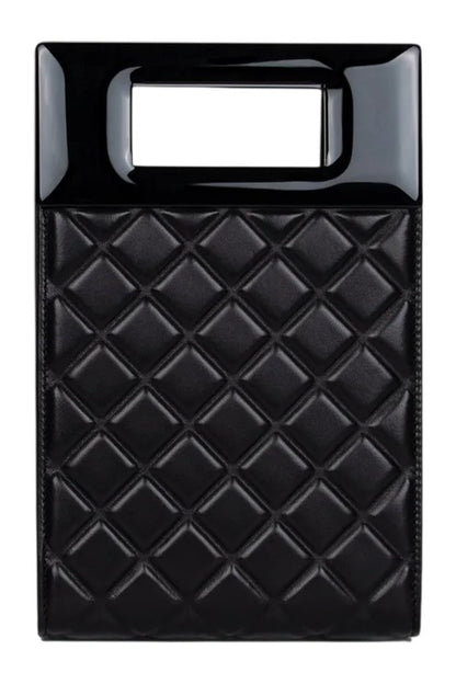 Micro Bella In Black Quilted Leather — packshot