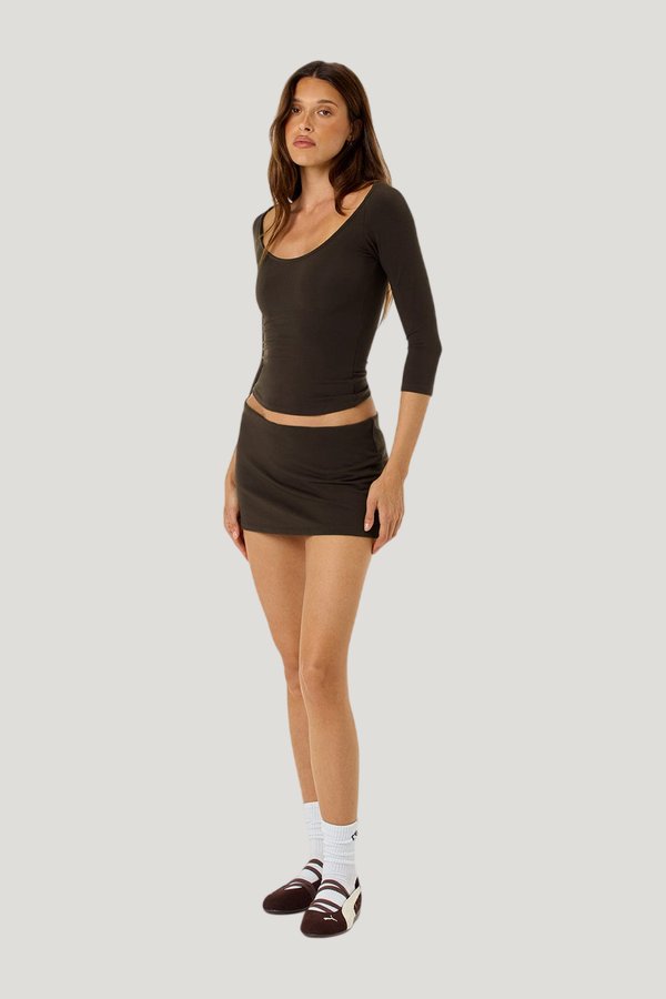 Micro Mini Skirt — model side