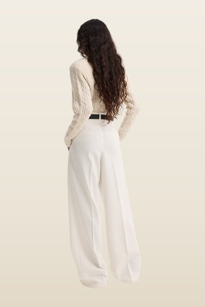 Mid-waist tailored trousers — model back