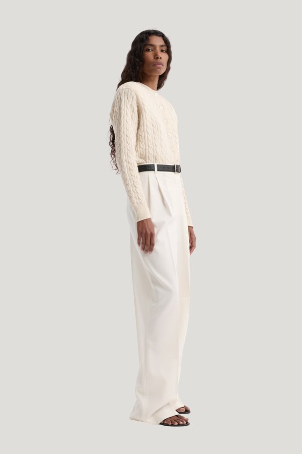 Mid-waist tailored trousers — model side