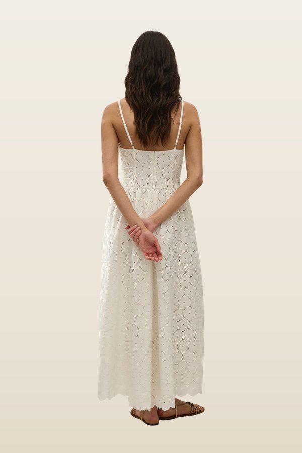 Milana Midi Dress Dolce Broderie — model back