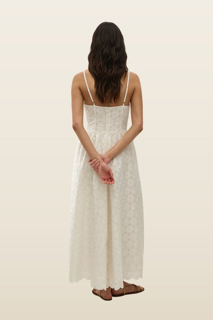 Milana Midi Dress Dolce Broderie — model back