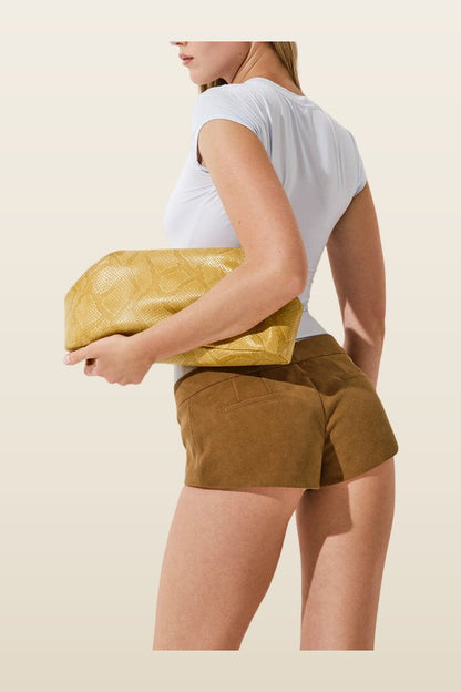 Mini Mini shorts in Earth Suede — model back