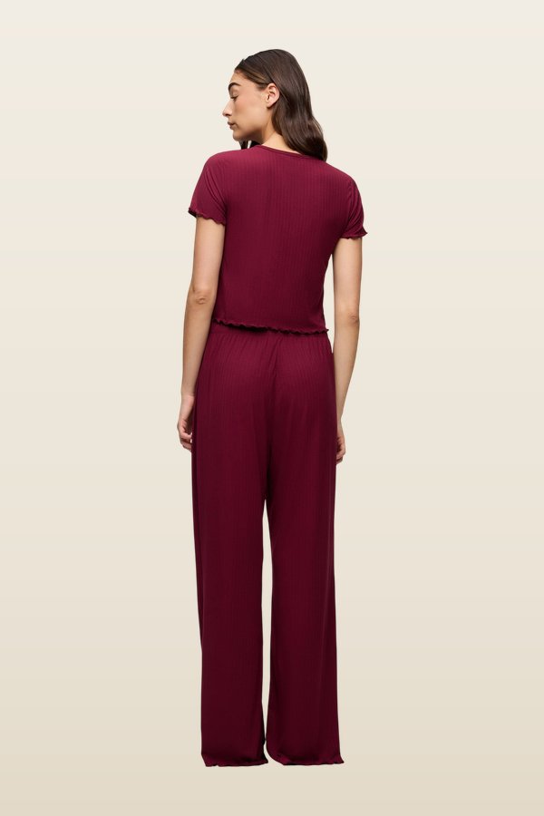 Mini Rib Pajama Set | Ruby — carry 3