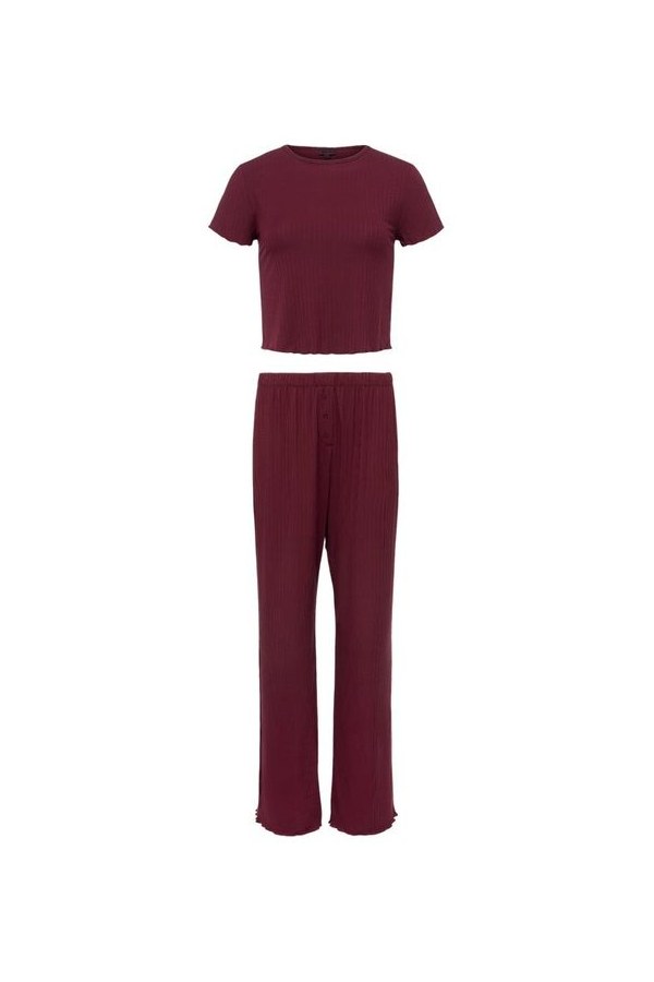 Mini Rib Pajama Set | Ruby — packshot