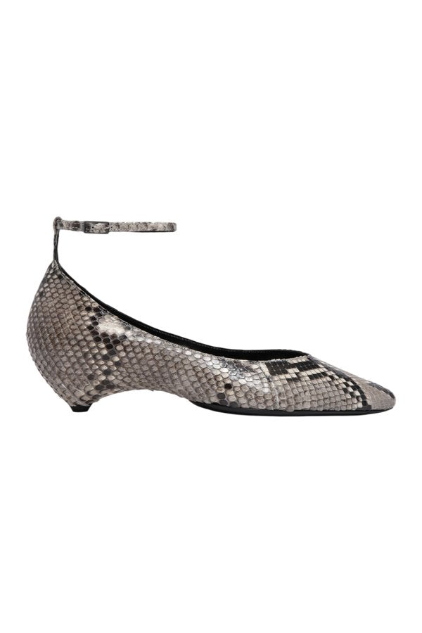 Mode Ballerina in Stone Python Leather — packshot