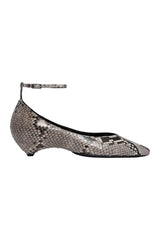 Mode Ballerina in Stone Python Leather — packshot