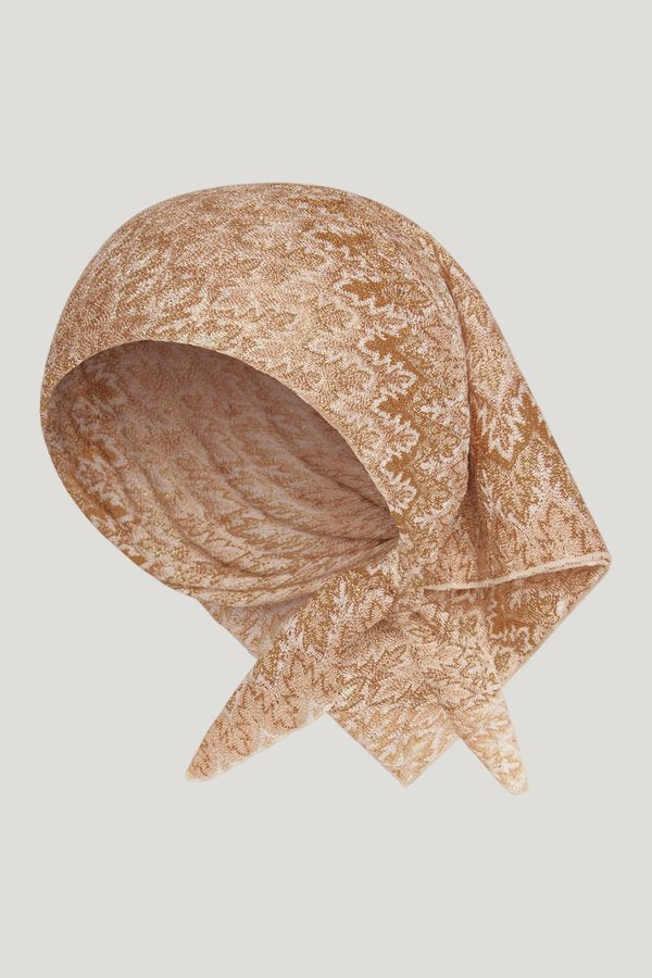 Monday Head Scarf - Porto Cervo Gold — model front