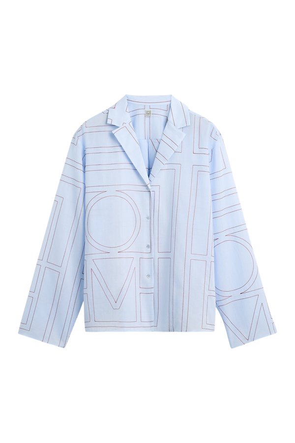 Monogram cotton-blend pj top sky — packshot