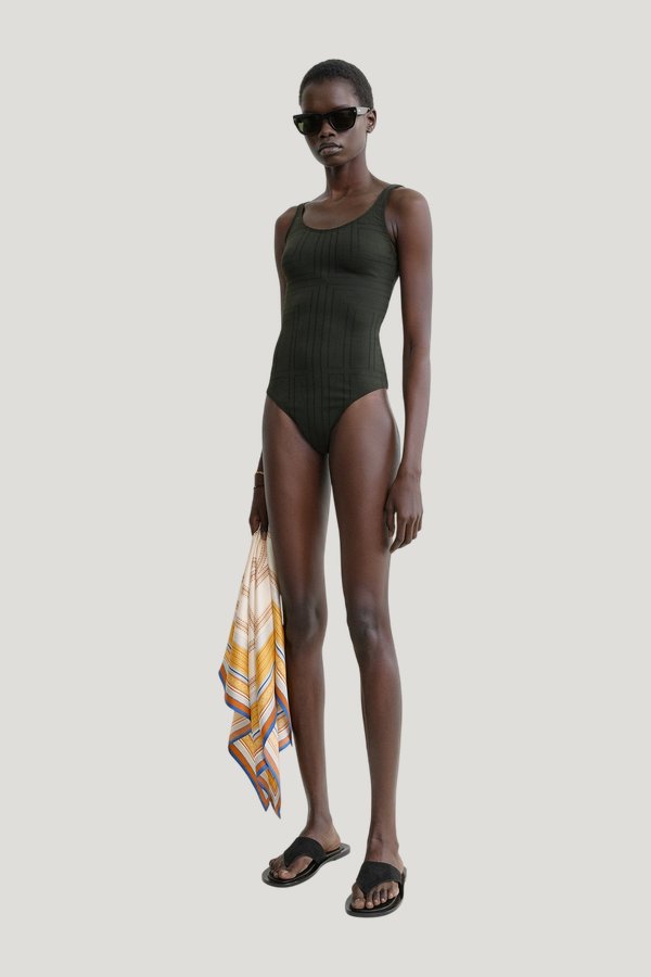 Monogram pointelle swimsuit — carry 2