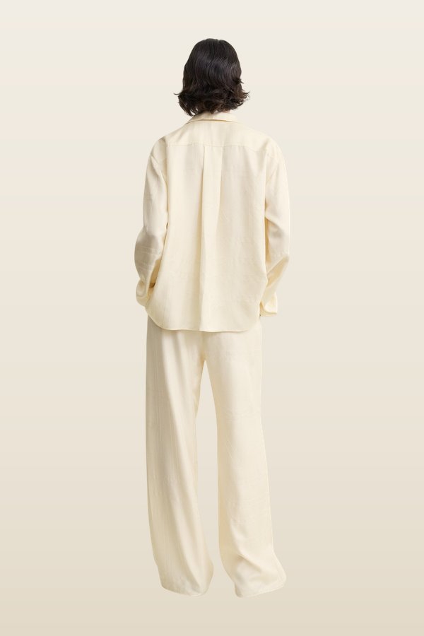 Monogram silk pj top — model back