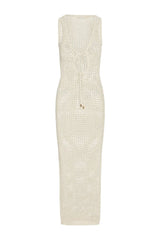 Monte Carlo Tie Dress - Ivory Petit Crochet — packshot