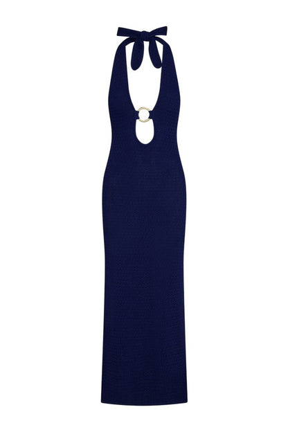 Montego Halter Dress - Midnight Lace Crochet — packshot