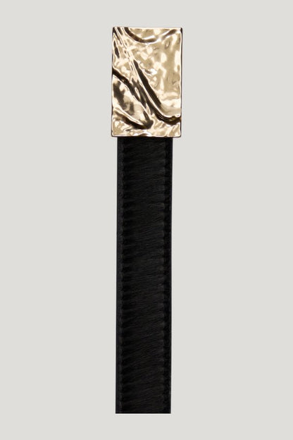 MORGAN LDS Pony-effect leather belt — model side