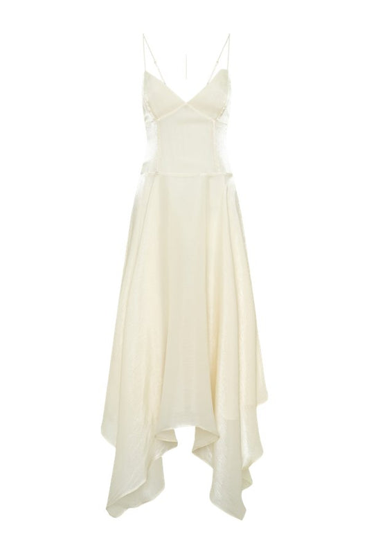 Naomi Satin Asymmetric Hem Maxi Dress — packshot