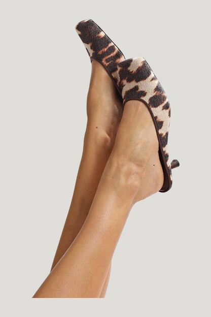 Natasha Square Toe Heel Animal — extra