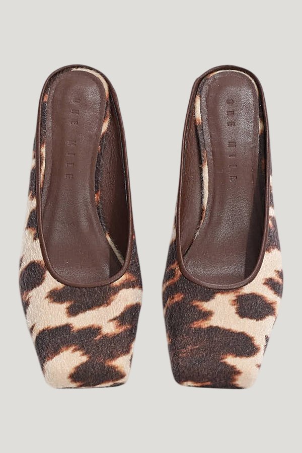 Natasha Square Toe Heel Animal — model front