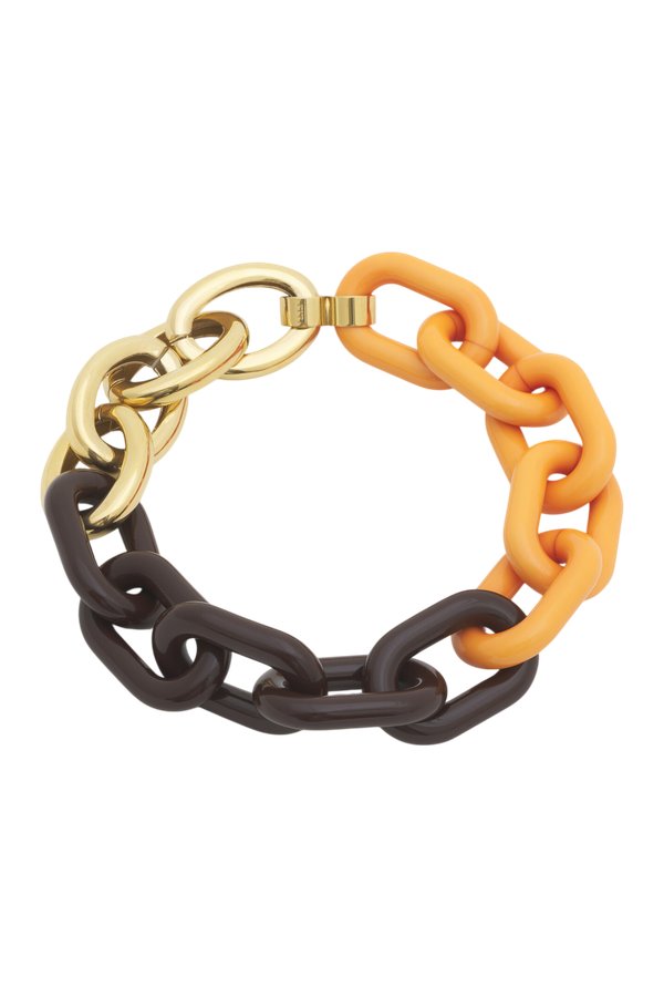 Orange and brown resin chain necklace — packshot