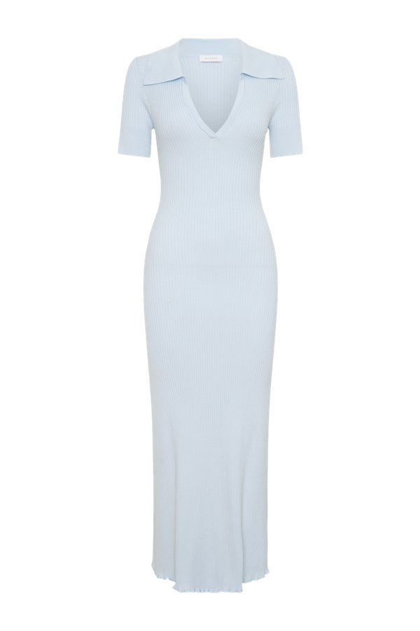 Nichelle Short Sleeve Collared Knit Midi Dress — packshot