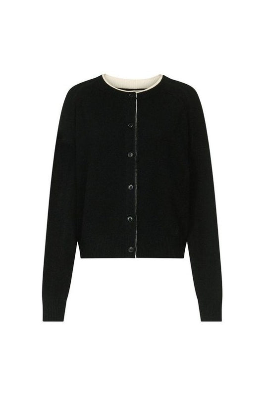NICOLA Bicolor cashmere cardigan — packshot