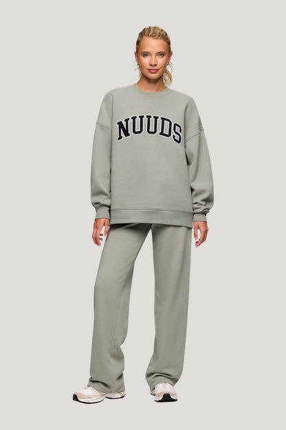nuuds Varsity Oversized Crew | Pistachio — carry 2