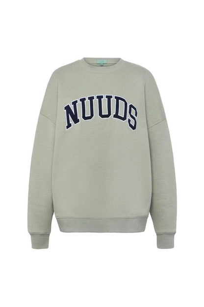 nuuds Varsity Oversized Crew | Pistachio — packshot
