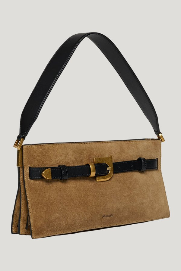 Harmonica Mini - Suede bag — model front