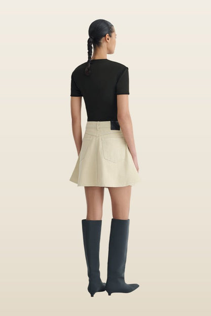 Neah - Denim mini skirt — model back