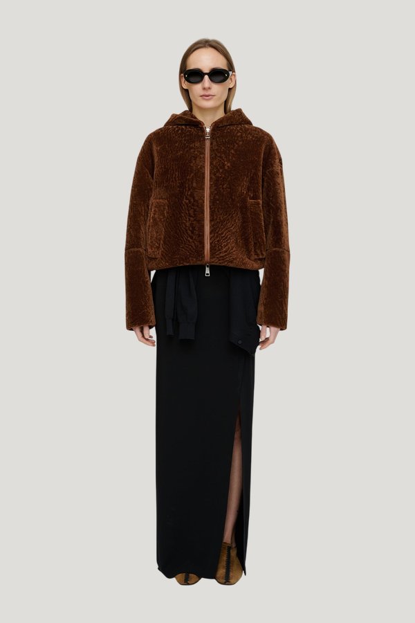 Jaswinder - Shearling jacket - Cognac — model front