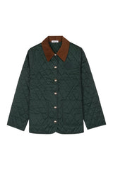 NY Crest Nylon Quilted Jacket - Forest/Tan — packshot