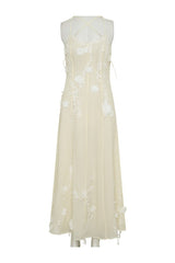 Odette Floral Lace Midi Dress - Buttermilk — packshot