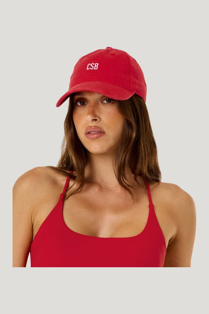 Off Duty Cap | Chilli — model front